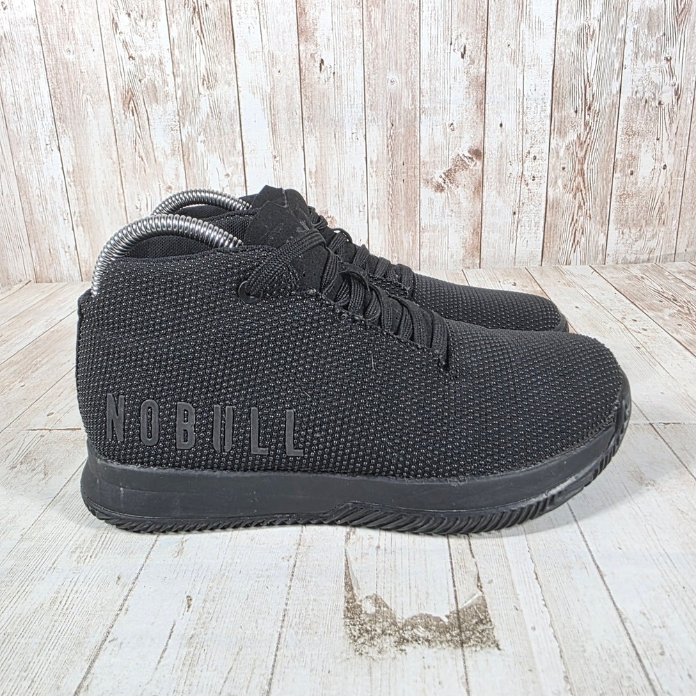 NOBULL High-Top Trainer Black Heather SuperFabric Womens 6.5 Mens 5 Sneakers